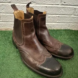 Cole Haan Boots Mens 12M Brown Williams Wingtip Chukka Boots Leather  C20286