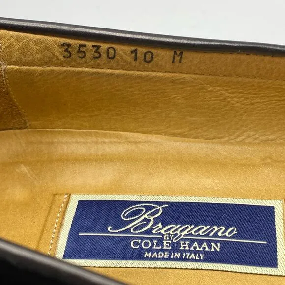 Cole Haan Bragano Kiltie Tassel Loafer Mens 10 M Black Leather Dress Shoes Italy