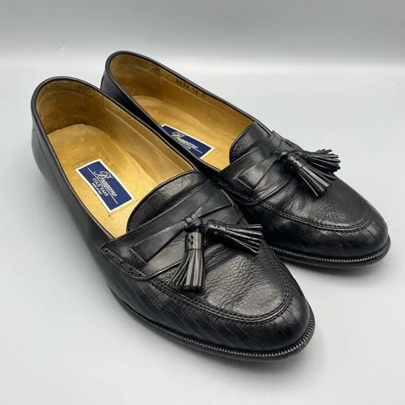Cole Haan Bragano Kiltie Tassel Loafer Mens 10 M Black Leather Dress Shoes Italy