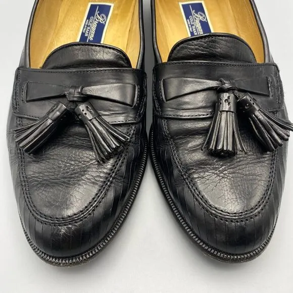 Cole Haan Bragano Kiltie Tassel Loafer Mens 10 M Black Leather Dress Shoes Italy