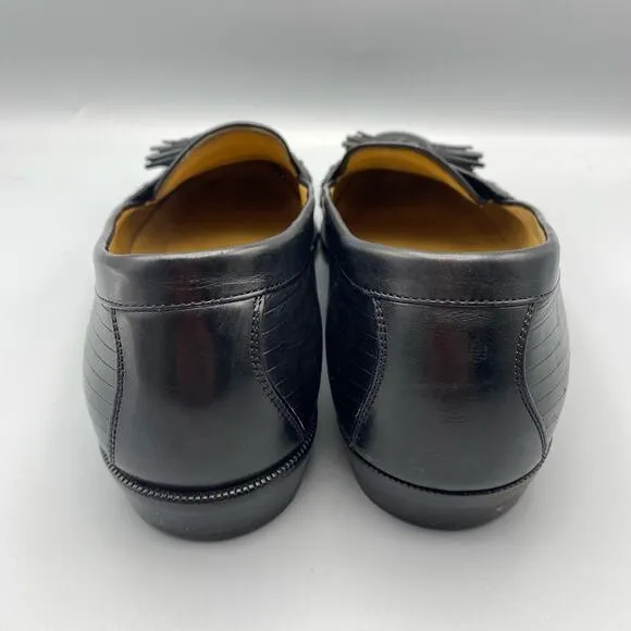 Cole Haan Bragano Kiltie Tassel Loafer Mens 10 M Black Leather Dress Shoes Italy