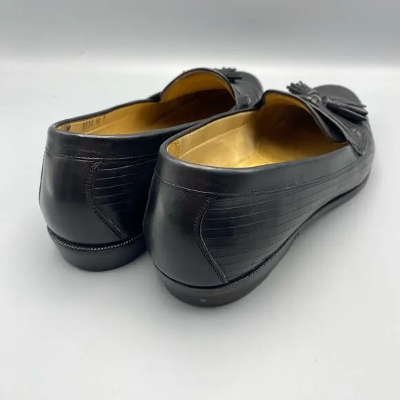 Cole Haan Bragano Kiltie Tassel Loafer Mens 10 M Black Leather Dress Shoes Italy