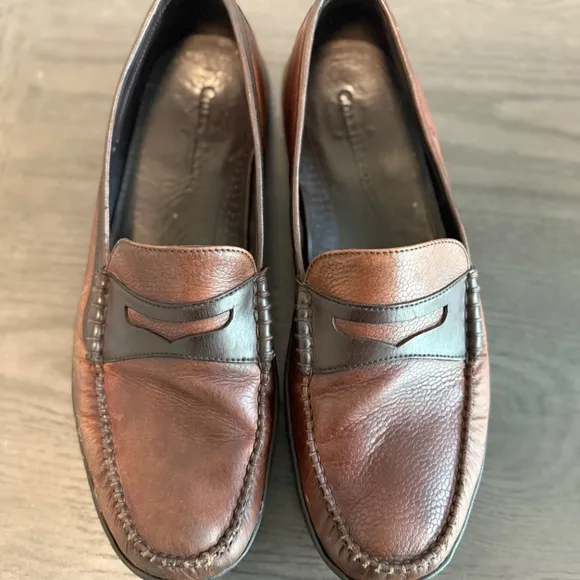 Cole Haan Country Mens Shoes Brown Dress Leather Moc Toe Loafers Sz 11 1/2
