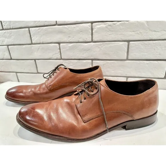 Cole Haan Dress Shoes Mens 15 M Williams Oxford Brown Leather Almond Toe C24118