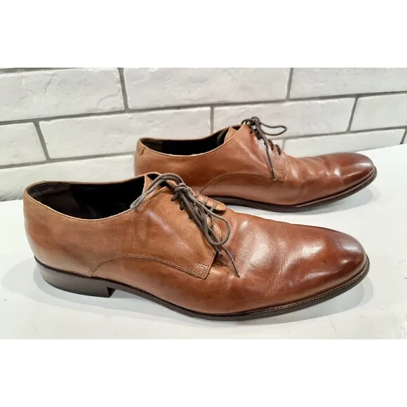 Cole Haan Dress Shoes Mens 15 M Williams Oxford Brown Leather Almond Toe C24118