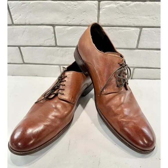 Cole Haan Dress Shoes Mens 15 M Williams Oxford Brown Leather Almond Toe C24118