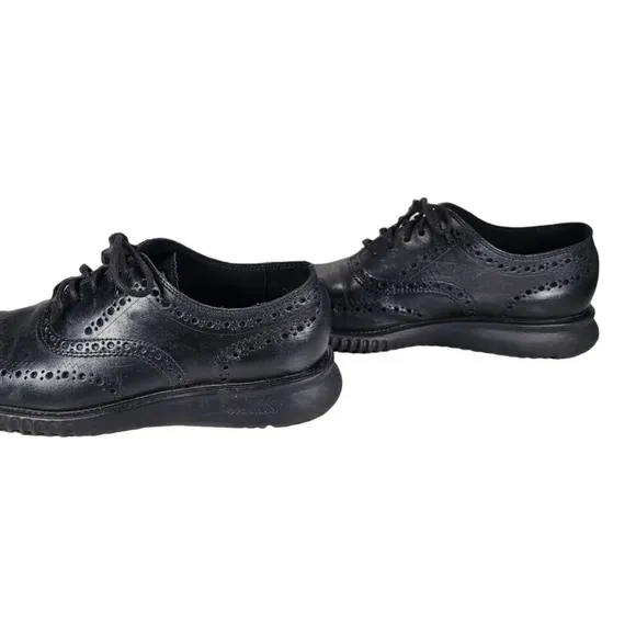 Cole Haan Dress Shoes size 9.5 Black Leather Zerogrand Wingtip Oxford