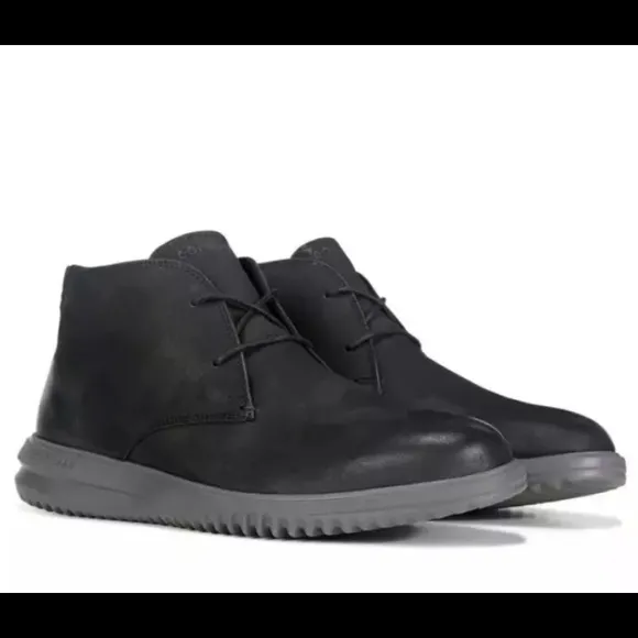 Cole Haan Grand  Chukka C36921 Men's Chukka Boots Black Nubuck Size 12 New