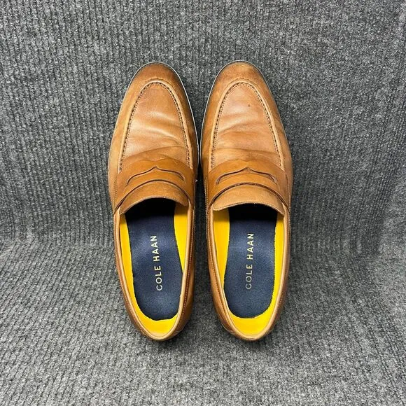 Cole Haan Grand Hawthorne Penny Loafers Dress Shoes Brown Leather 10.5 M C33224