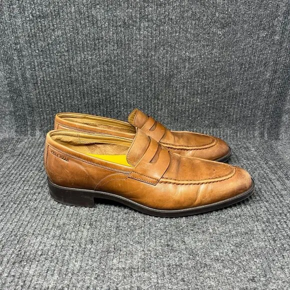 Cole Haan Grand Hawthorne Penny Loafers Dress Shoes Brown Leather 10.5 M C33224