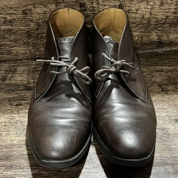 Cole Haan Grand OS Dress Chukka Boot Brown Leather Men Shoes Lace Up Size 11M‎