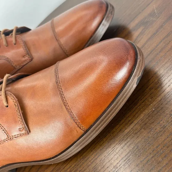 Cole Haan Grand Os Shoes Men's 8M Brown Leather Cap Toe Oxford Dress C23771