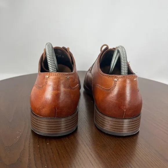 Cole Haan Grand Os Shoes Men's 8M Brown Leather Cap Toe Oxford Dress C23771