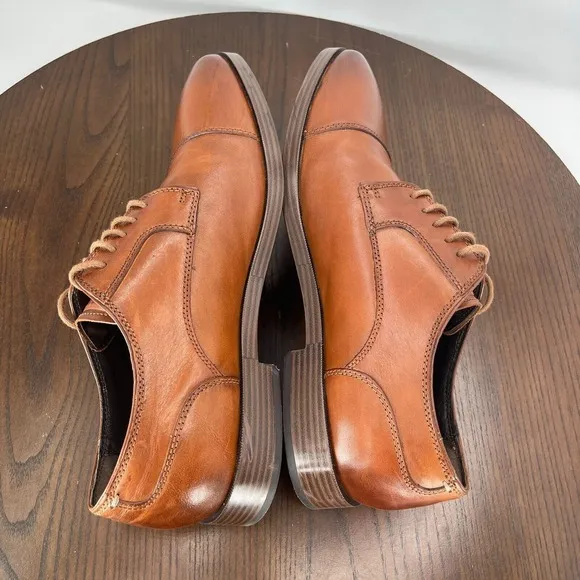 Cole Haan Grand Os Shoes Men's 8M Brown Leather Cap Toe Oxford Dress C23771