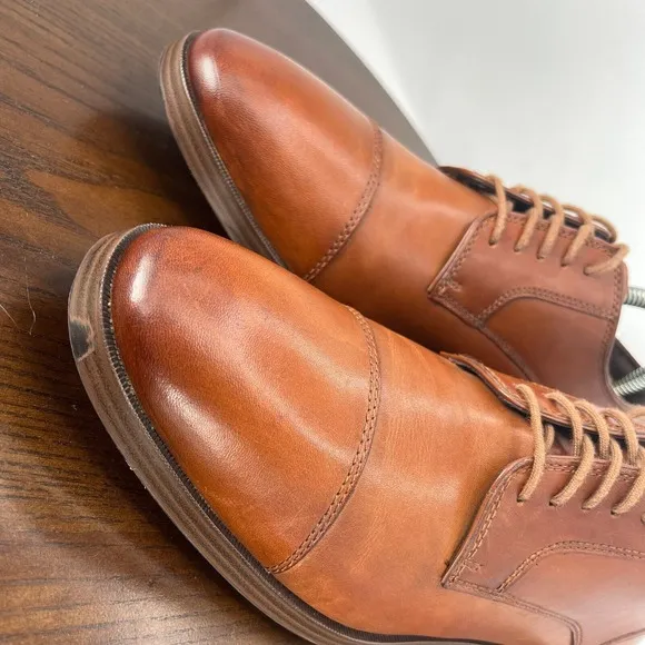 Cole Haan Grand Os Shoes Men's 8M Brown Leather Cap Toe Oxford Dress C23771