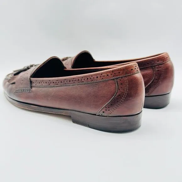 Cole Haan Loafers Mens 10.5 Brown Leather Tassel Casual USA Made Vintage Shoes