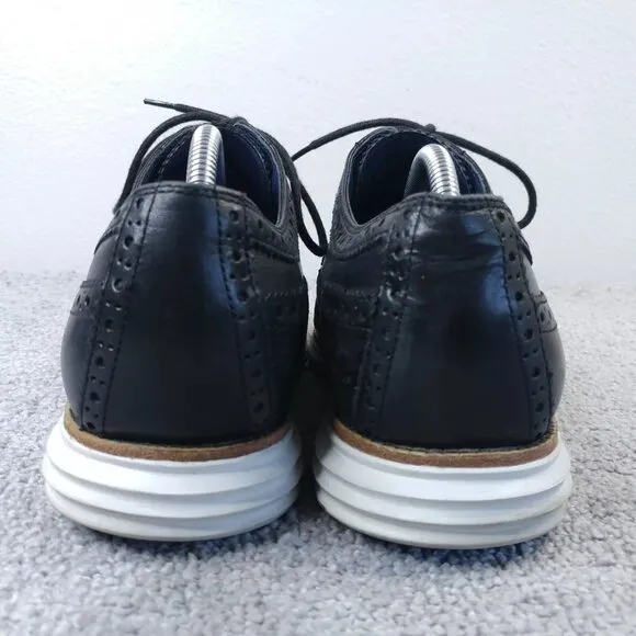 Cole Haan LunarGrand Mens 10.5 Dress Shoes Black Wingtip Oxford Lace Up