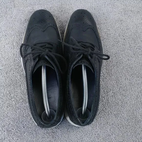 Cole Haan LunarGrand Mens 10.5 Dress Shoes Black Wingtip Oxford Lace Up