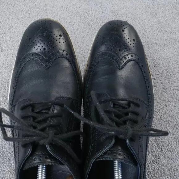 Cole Haan LunarGrand Mens 10.5 Dress Shoes Black Wingtip Oxford Lace Up
