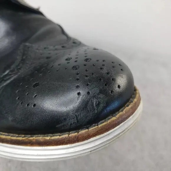 Cole Haan LunarGrand Mens 10.5 Dress Shoes Black Wingtip Oxford Lace Up