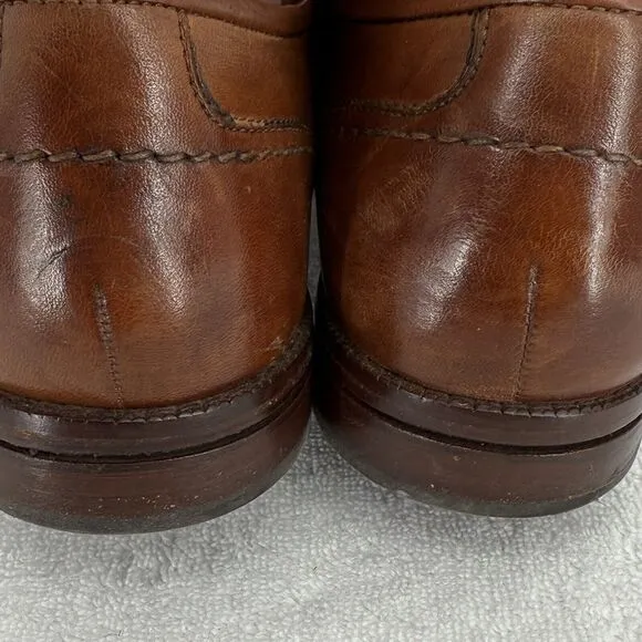 Cole Haan Mens 11 Warner Grand Monk Strap Buckle Brown Leather Shoes C29035