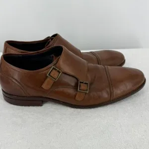 Cole Haan Mens 11 Warner Grand Monk Strap Buckle Brown Leather Shoes C29035