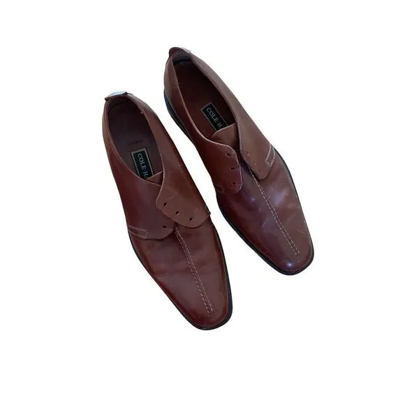 Cole Haan Mens Brown Leather Beckett Split Toe Oxford Dress Shoes Size 13M