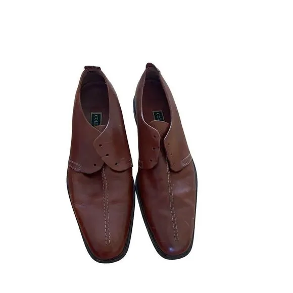 Cole Haan Mens Brown Leather Beckett Split Toe Oxford Dress Shoes Size 13M