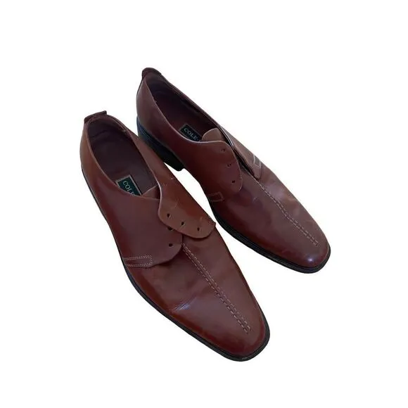 Cole Haan Mens Brown Leather Beckett Split Toe Oxford Dress Shoes Size 13M