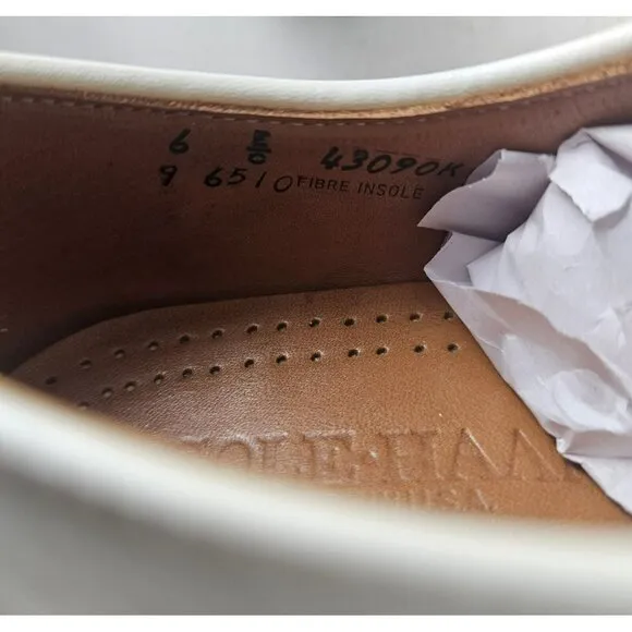 Cole Haan Men’s G2 Oxford Light Colored Ivory Suede Brown Trim Dress Shoes SZ 6E