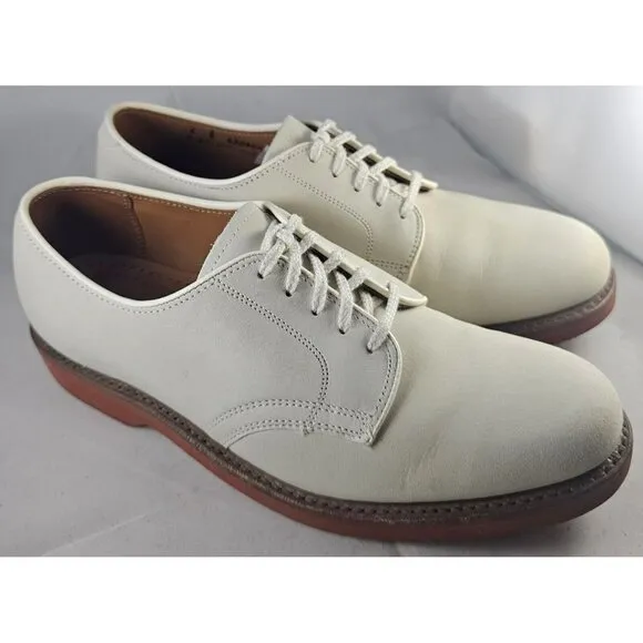 Cole Haan Men’s G2 Oxford Light Colored Ivory Suede Brown Trim Dress Shoes SZ 6E