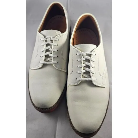 Cole Haan Men’s G2 Oxford Light Colored Ivory Suede Brown Trim Dress Shoes SZ 6E