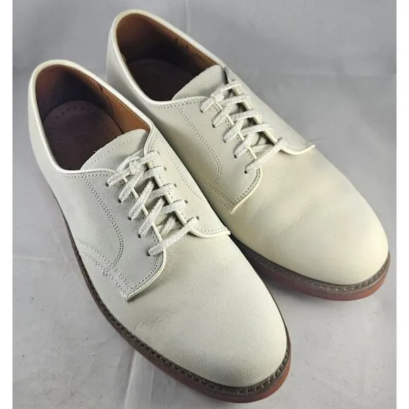 Cole Haan Men’s G2 Oxford Light Colored Ivory Suede Brown Trim Dress Shoes SZ 6E