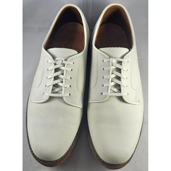 Cole Haan Men’s G2 Oxford Light Colored Ivory Suede Brown Trim Dress Shoes SZ 6E