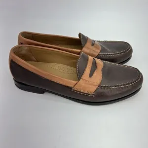 COLE HAAN Mens Grand Pinch Hand Sewn Penny Loafter Shoes Size 11.5 Brown Leather