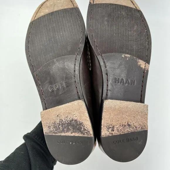 COLE HAAN Mens Grand Pinch Hand Sewn Penny Loafter Shoes Size 11.5 Brown Leather