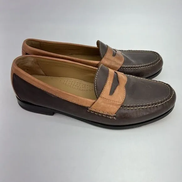 COLE HAAN Mens Grand Pinch Hand Sewn Penny Loafter Shoes Size 11.5 Brown Leather