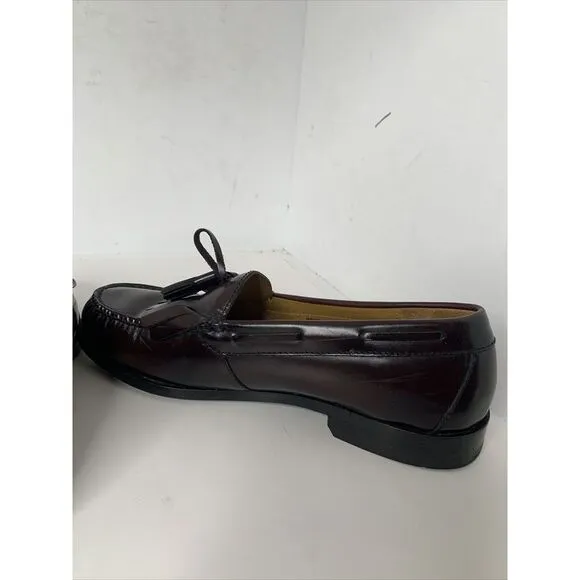 Cole Haan Men's Pinch Shawl Bow II Burgundy‎ Size 8.5 3E Tassel Loafers EUC