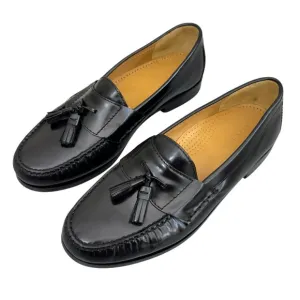 COLE HAAN MEN'S PINCH TASSEL BLACK HAND-SEWN LEATHER LOAFER, 03506 Size 10E