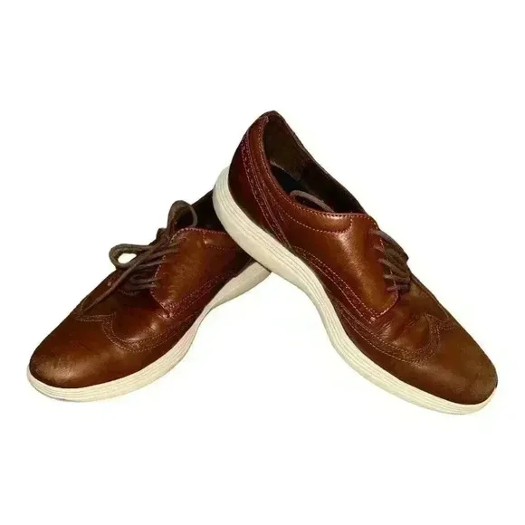 Cole Haan Mens Tan Oxford Wingtip Dress Shoes, Size 11