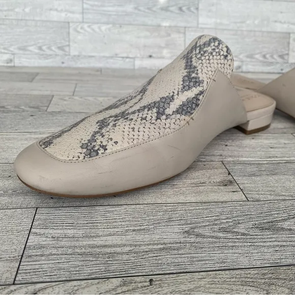 Cole Haan Ryan Snake Python Embossed Leather Mule Slip on Shoe‎ Women's Size 10B