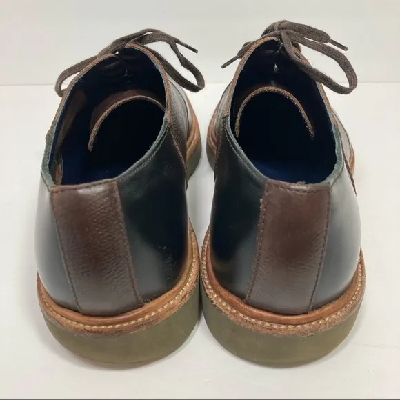 Cole Haan Saddle Lace Up Dress Oxfords Two Tone Black Brown Leather 11.5