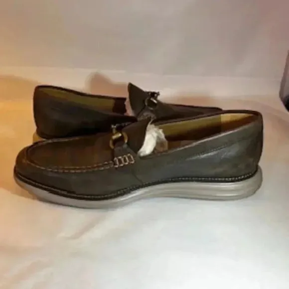 Cole Haan Shoes Grand OS  Leather Slip On Horse Bit Loafers Brown Mens Size 11