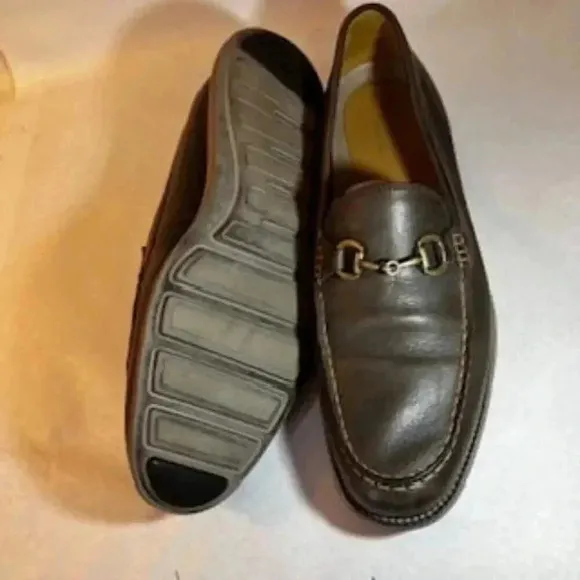 Cole Haan Shoes Grand OS  Leather Slip On Horse Bit Loafers Brown Mens Size 11