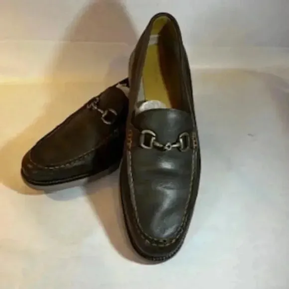 Cole Haan Shoes Grand OS  Leather Slip On Horse Bit Loafers Brown Mens Size 11