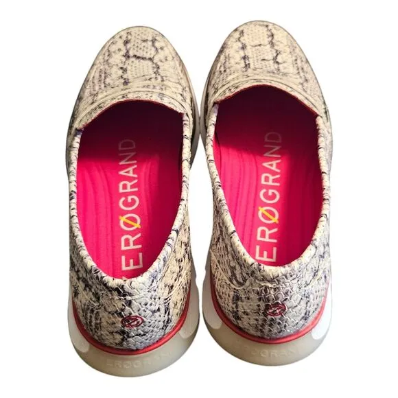 Cole Haan Snake Print Leather Loafers Women's Size 8B New