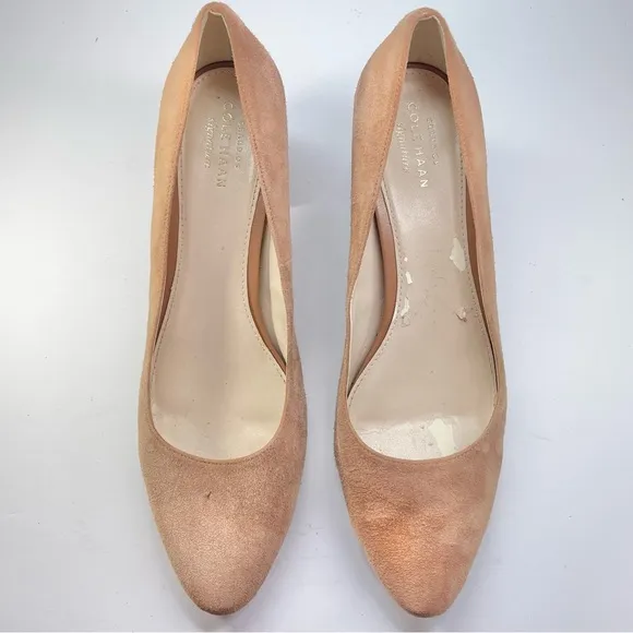 Cole Haan Suede Heels Women’s Size 8.5 Blush Block Heel