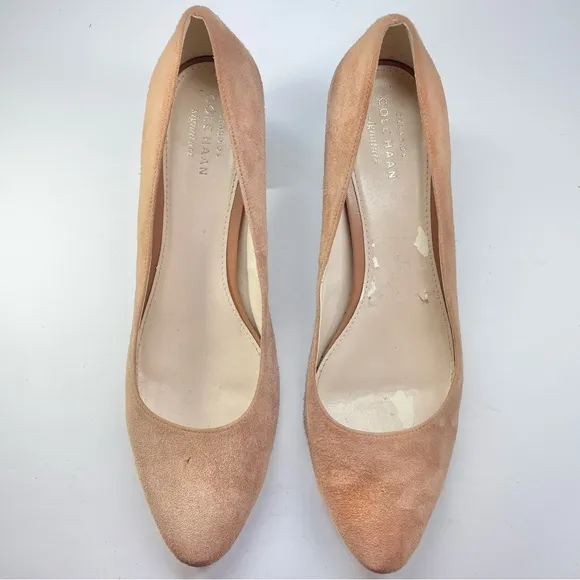 Cole Haan Suede Heels Women’s Size 8.5 Blush Block Heel