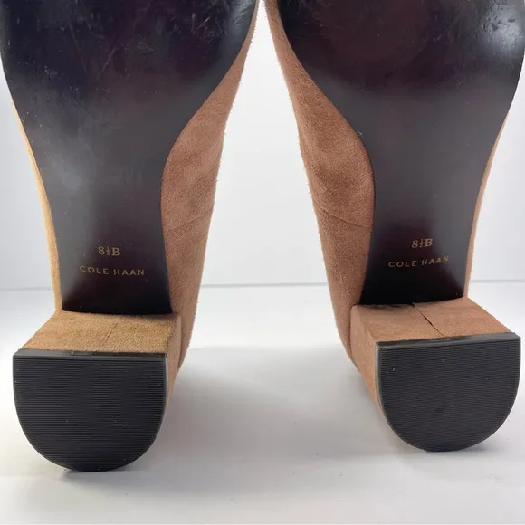 Cole Haan Suede Heels Women’s Size 8.5 Blush Block Heel