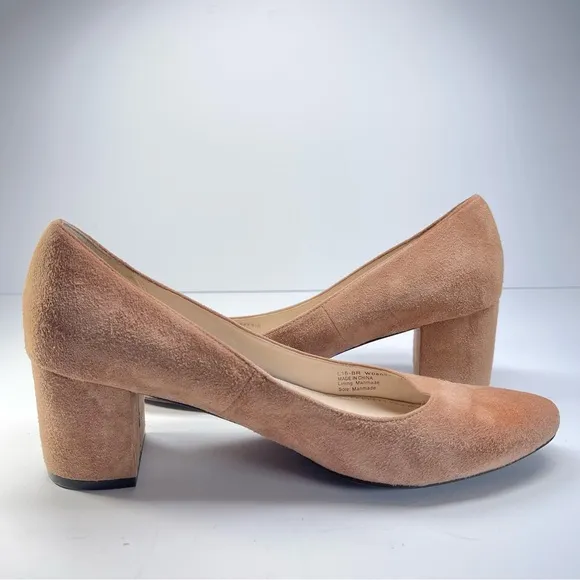 Cole Haan Suede Heels Women’s Size 8.5 Blush Block Heel